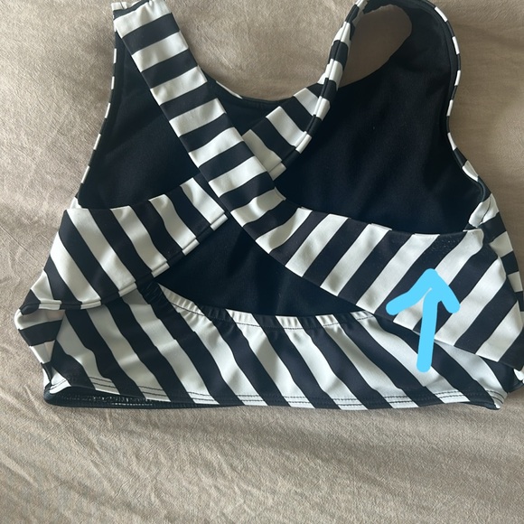 Albion Black and White Striped Crop Top swimmer - Picture 2 of 2